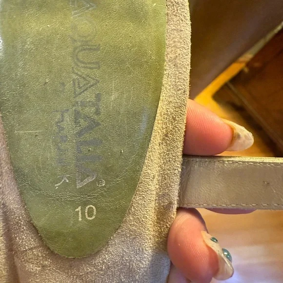 NWOT Aquatalia Women's Green Leather Zeus Heeled Sandal SZ 10 Made in Italy - Picture 4 of 11